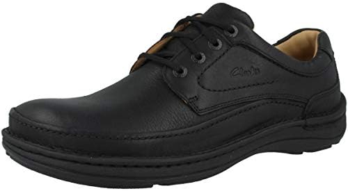 Clarks Black Leather Nature Three Casual Mens Lace Up, 43 EU : Buy